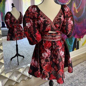 Camilla Puff Sleeve Mini Dress, Sisterhood of the Rose
